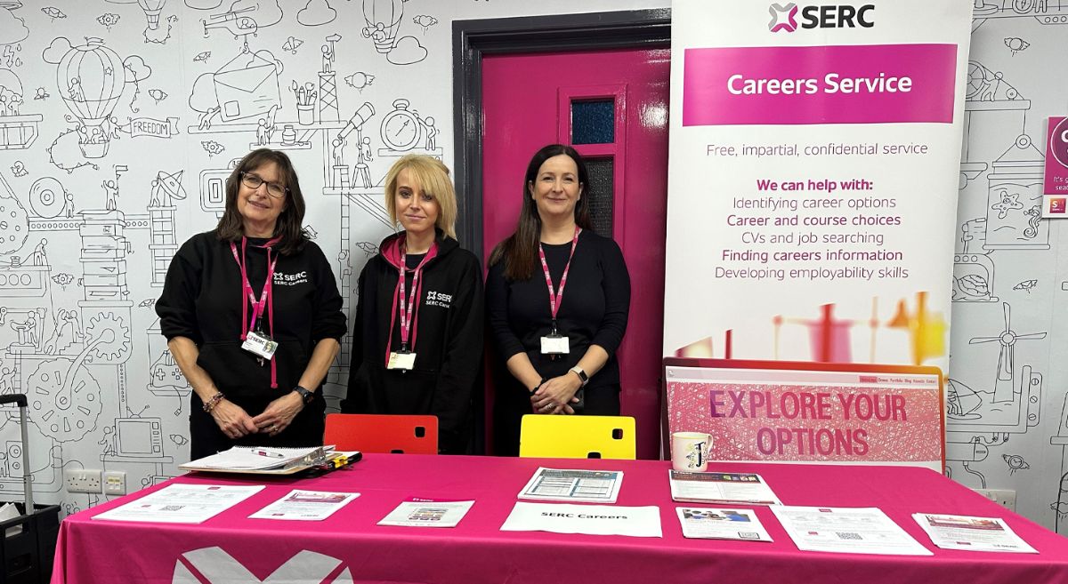 Picture of the SERC Careers Team at the Bangor HE Careers Fair